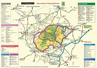 Map of Slieve Bloom mountain driving routes